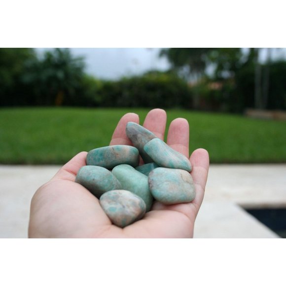 Tumbled Stone Amazonite Gemstone Crystals 4 Oz - Picture 7 of 7